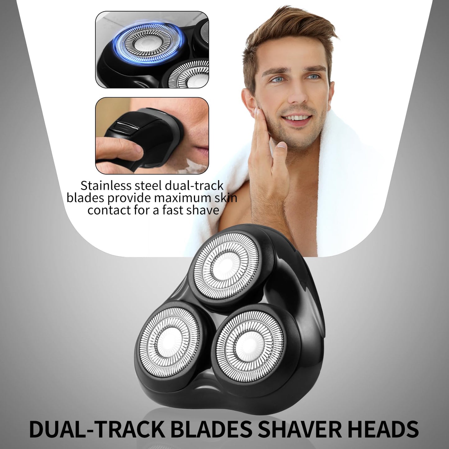 Universal Rotary Replacement Shaver Head for Remington Shaver,Black
