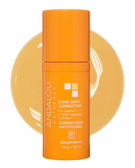 Andalou Naturals Dark Spot Corrector With Vitamin C | Face Serum for Uneven Skin Tone, Boost Radiance & Reduce Wrinkles | Pomegranate Stem Cells and Caffeine | 1 fl oz