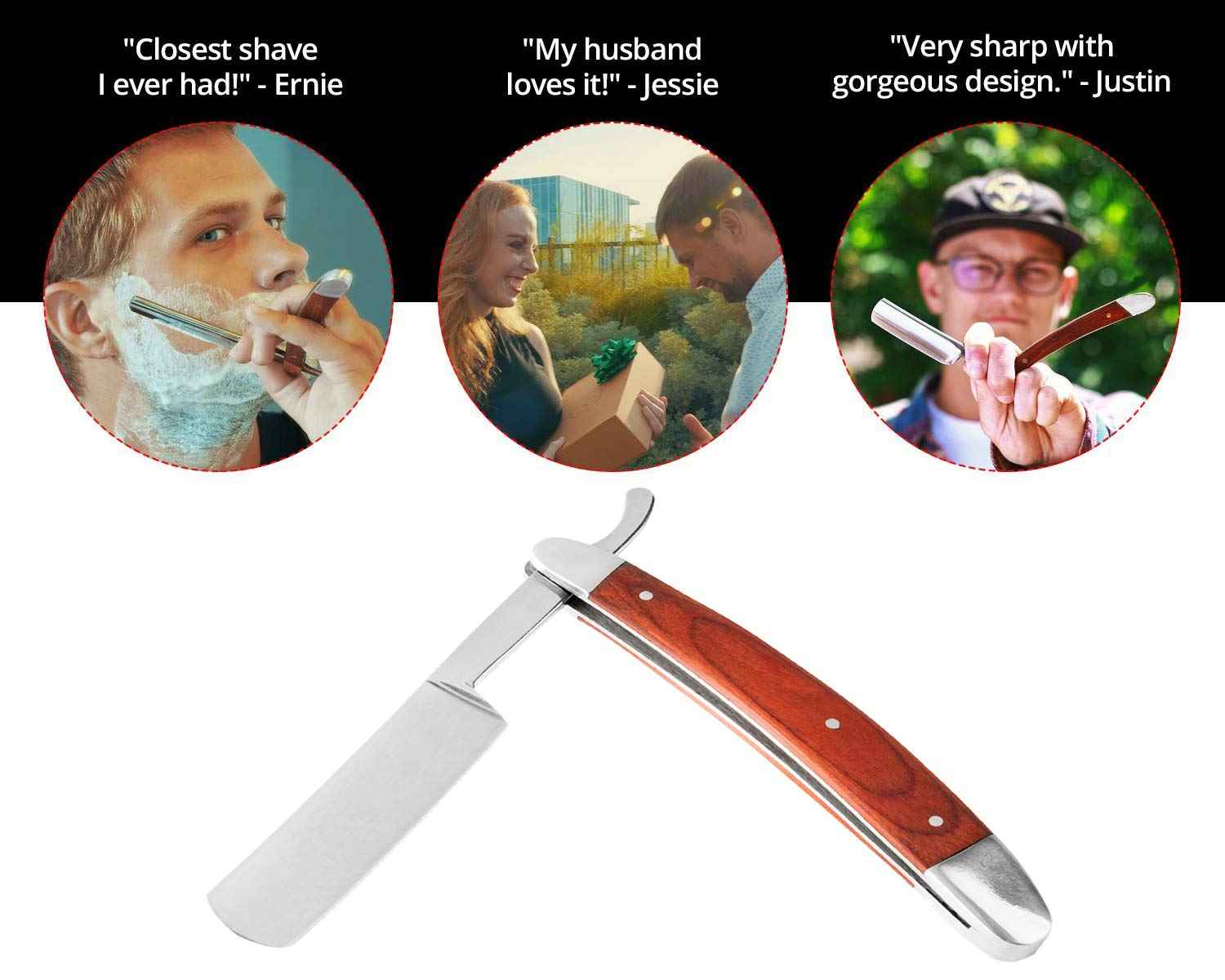 Professional Straight Razor Kit With Strop, Shaving Brush, Leather Strop - Barber Edge Razor Navaja de Barbero