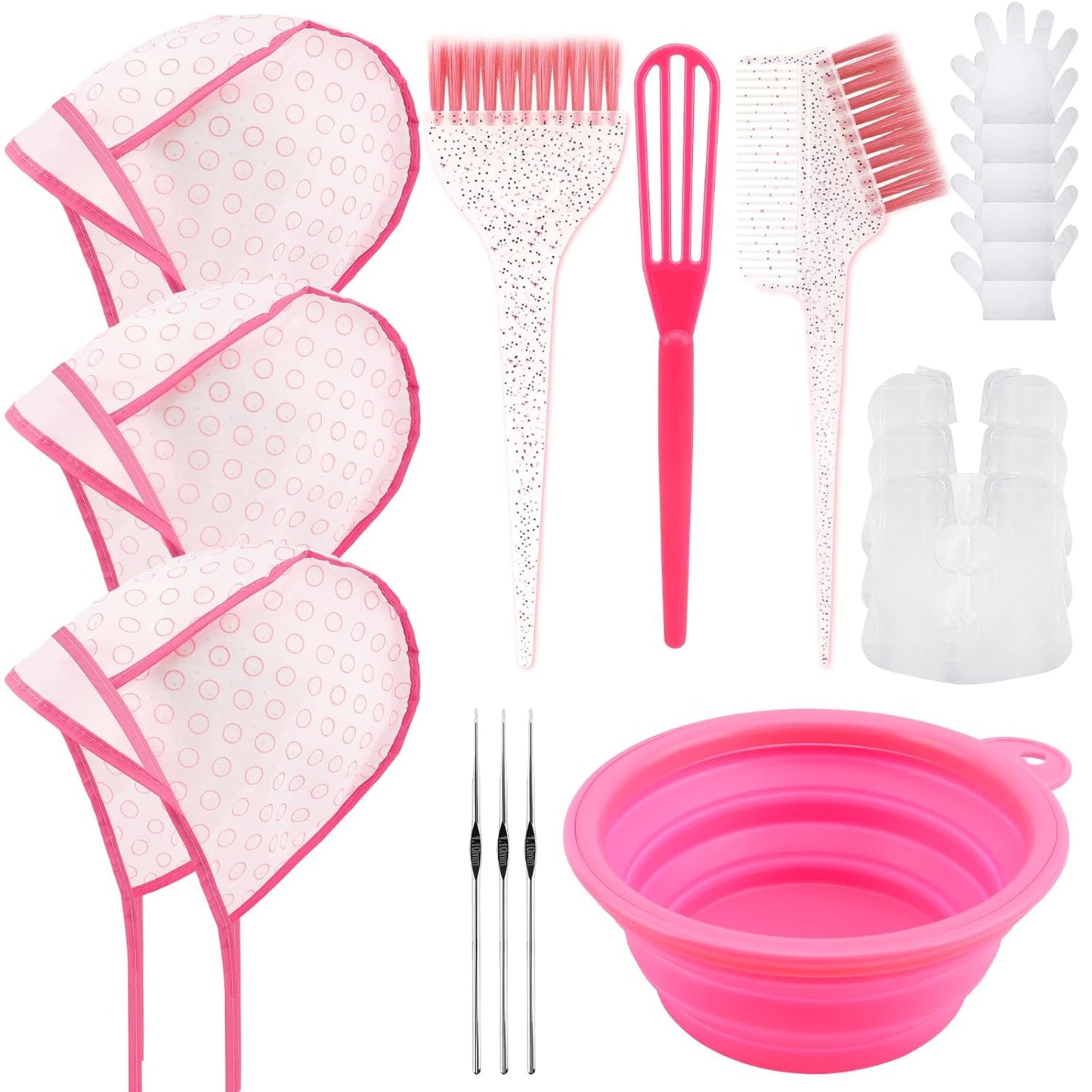 YOOVR 19PCS Hair Bleach Highlighting Kit - Complete Set with Brush, Bowl, Gloves & Frosting Cap for Home Salon Use