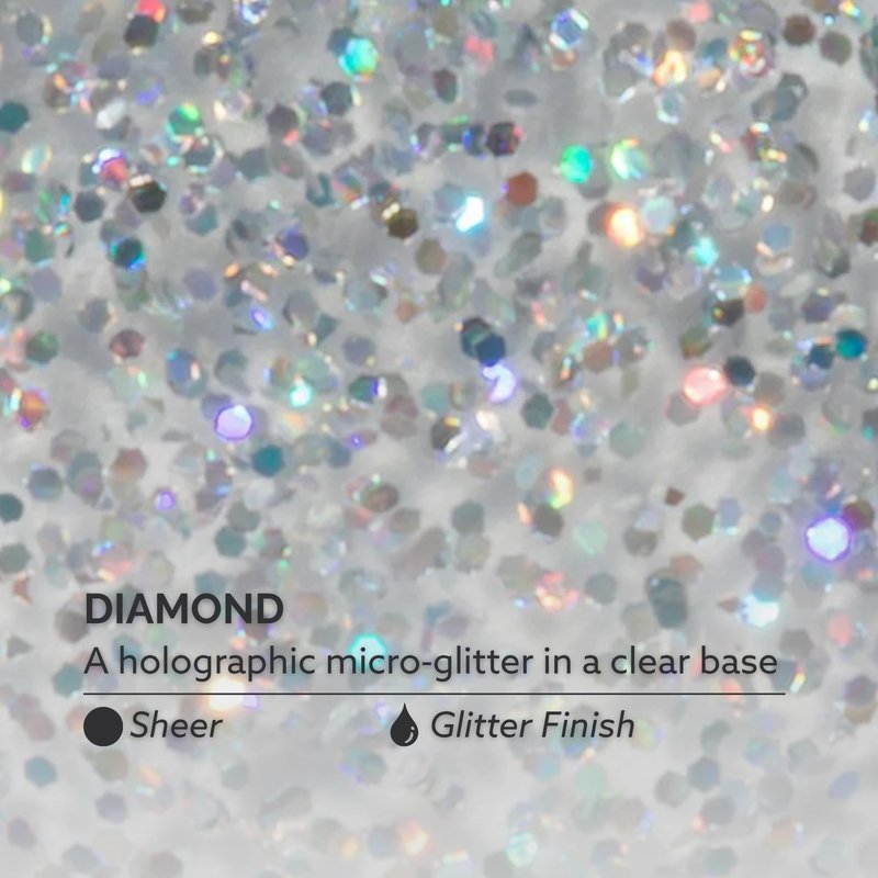 Dazzle Dry Nail Lacquer (Step 3) - Diamond - A holographic micro-glitter in a clear base. (0.5 fl oz)