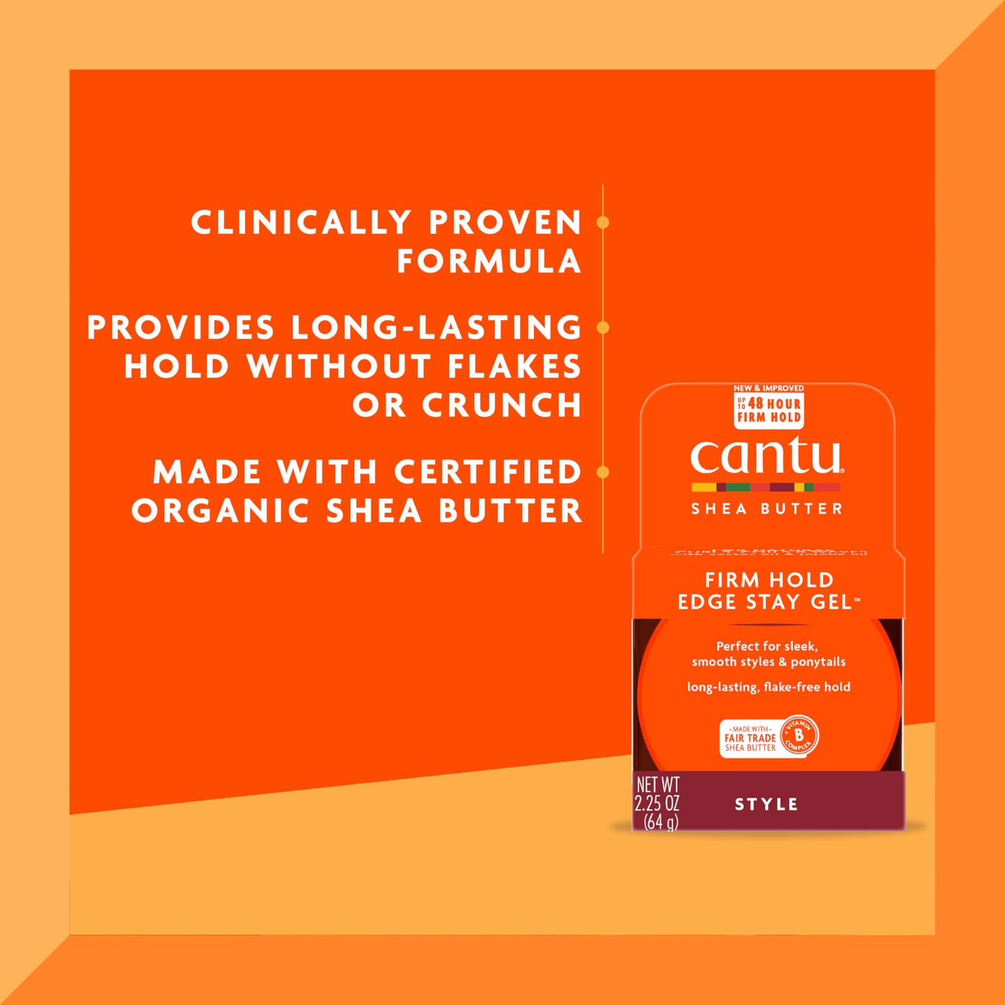 Cantu Extra Hold Edge Stay Gel for Natural Hair with Shea Butter, 2.25 oz (Pack of 4)