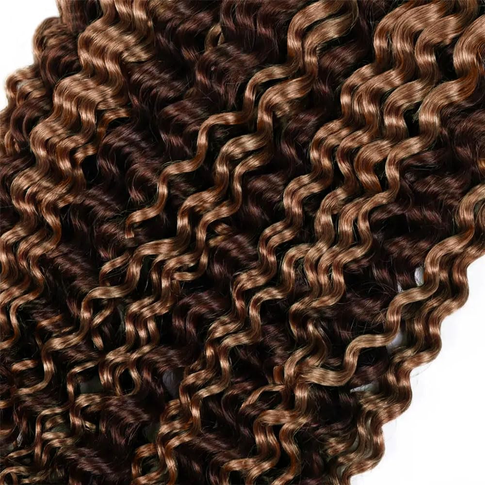 Brown Human Hair Ombre Bundles P430 Deep Wave Bundles Dark Brown Human Hair Bundle 12 14 16 Inch Brazilian Virgin Remy Hair Ombre Deep Wave Bundles Highlight Bundle