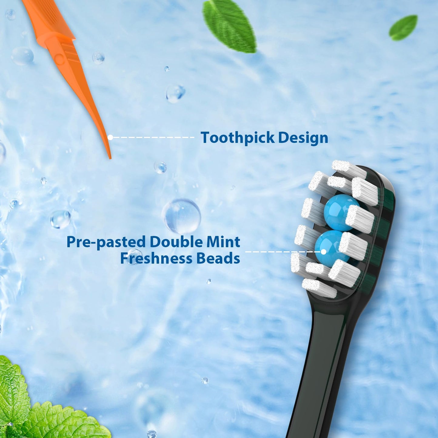 40Pack Disposable Toothbrushes with Toothpaste + Pick + Floss + Tongue Scraper 5-in-1 Mini Prepasted Travel Toothbrush for Hotel Camping Flight Car Single Use Portable Individually Wrapped | Mint