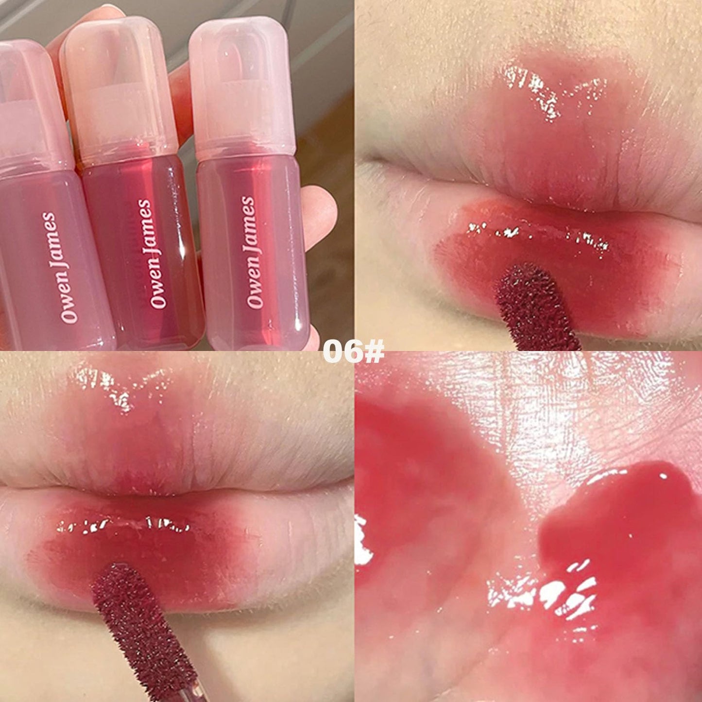 DENESTUP 4 Colors Hydrating Lip Gloss Set, Jelly Liquid Lipstick Shine Glass Finish Smooth Soft Moisturizing and Glossy Lip Gloss Pink Lipgloss Lip for Women