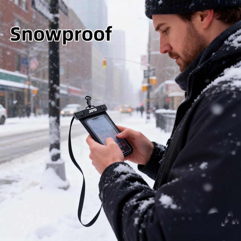 JOTO Up to 7" Universal Waterproof Phone Case for iPhone 17 Air 16 15 14 13 12 11 Plus Pro Max, IPX8 Cellphone Dry Bag XR X SE, Galaxy S23 S22 S21 S20+ S20 S10 Plus Note, Pixel -Black