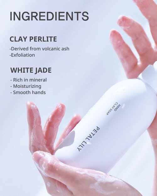 FIT YOUR SKIN Perfumed Hand Clay Soap #Petal Lily - Exfoliating & Moisturizing Hand Scrub Gel to Bubble Wash - Clay Pearlite & Mineral - Gentle & Long Lasting Fragrance - 1.7 fl.oz