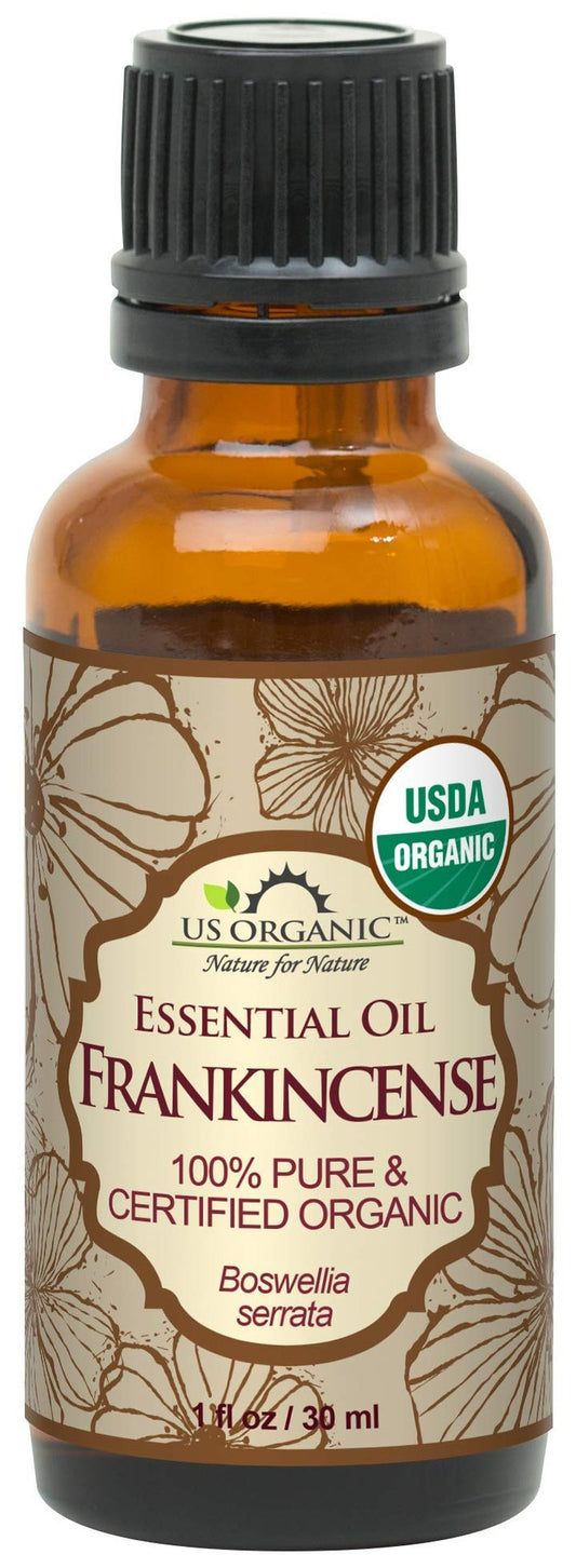 US Organic 100% Pure Frankincense Essential Oil, USDA Certified Organic, Steam Distilled, Boswellia serrata, Sourced from India, Topically or in Diffuser, Perfect for Aging Skin, All skin type (30 ml)