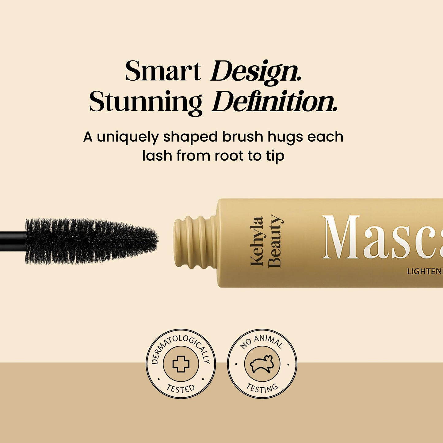 Kehyla Beauty™ Mascara for mature Women, Lengthening & Volumizing Lash Formula, Smudge-Proof Water-Resistant Long-Lasting Mascara with Soft Precision Brush for Fuller, Lifted Lashes (Black & Brown)