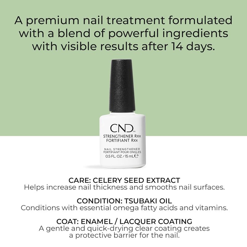 CND™ Nail Strengthener RXx - Tougher, Stronger Nails & Protection for Thin Nails | 0.5 Fl Oz