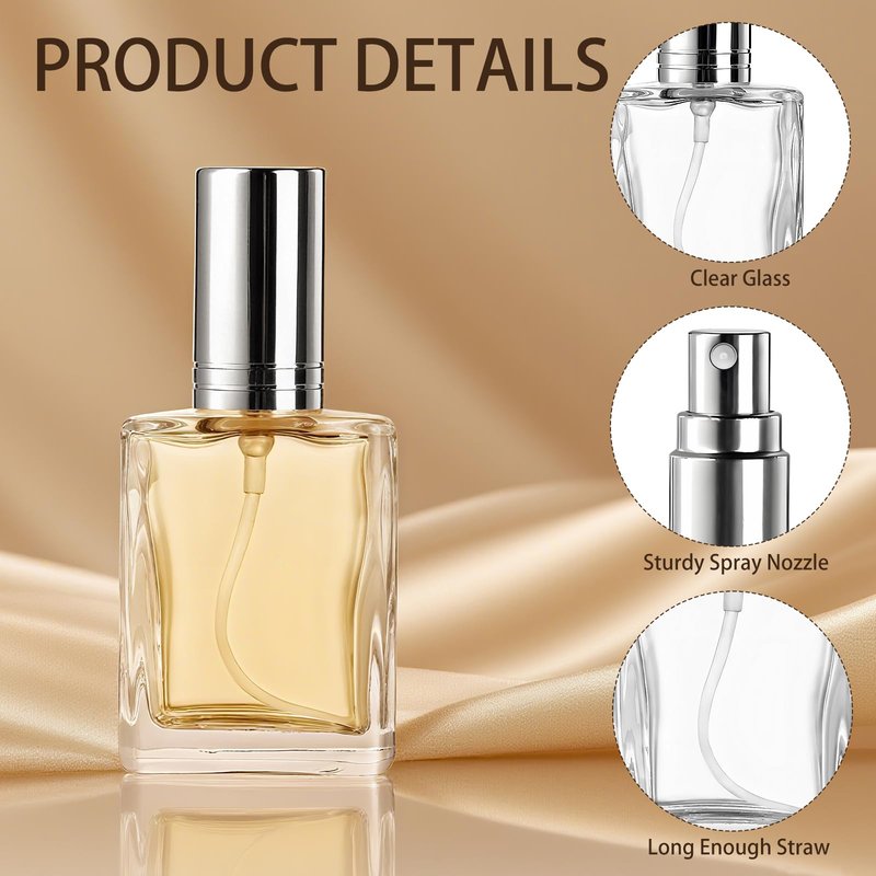 Seuqhck 20 Pack Clear Glass Perfume Bottle, 15ml Fine Mist Atomizer Spray Bottles, Empty Small Refill Fragrance Bottles with Droppers and Funnels for Travel Cleaning Face Body Essential Oil, Liquid