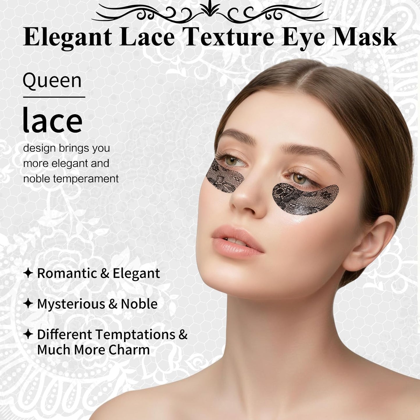 SPRINGSKY Under Eye Patches,Lace Eye Mask for Puffy Eyes and Dark Circles,Collagen Skin Care Products,Hydrating,Smoothing,Anti-Aging Eye Patch for Under Eye Bags（24 Pairs）