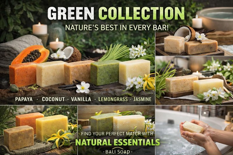 Bali Soap Natural Soap Gift Set - Handmade, Cold Process, Aromatherapy Spa Bar Soap for Face & Body (Coconut, Papaya, Vanilla, Lemongrass, Jasmine, Ylang Ylang), 6 Pack (3.5 oz Each)