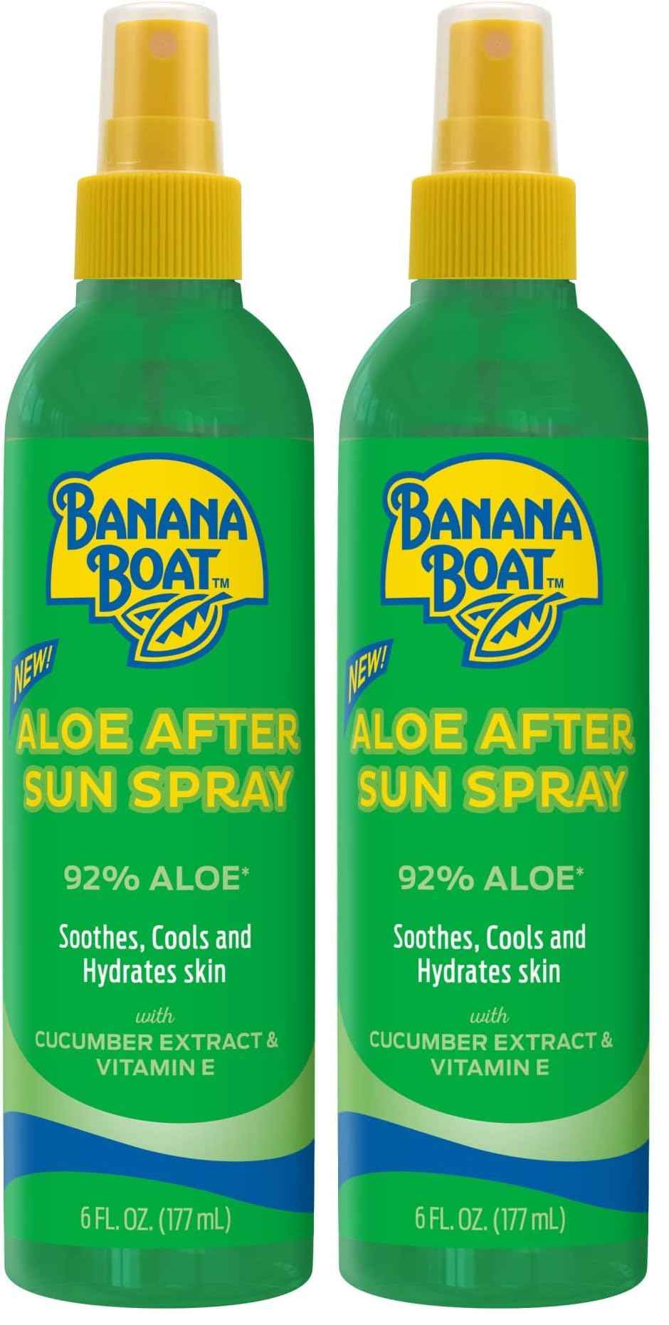 Banana Boat Aloe After Sun Spray with Cucumber Extract & Vitamin E, Broad Spectrum Pump Spray, 6oz. (Pack of 2)