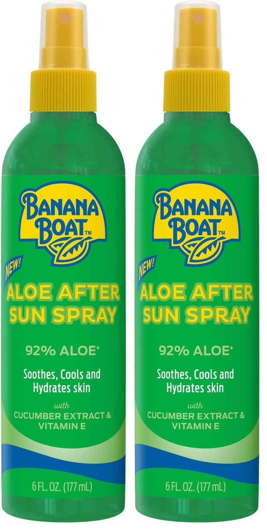 Banana Boat Aloe After Sun Spray with Cucumber Extract & Vitamin E, Broad Spectrum Pump Spray, 6oz. (Pack of 2)