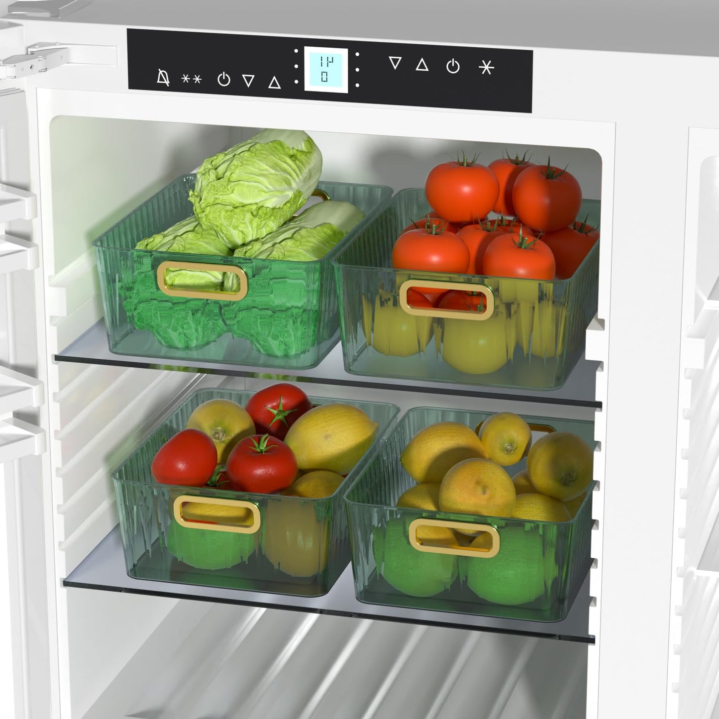 Vadidiya Clear Pantry Storage Bins, Plastic Organizer Baskets, 6-Pack