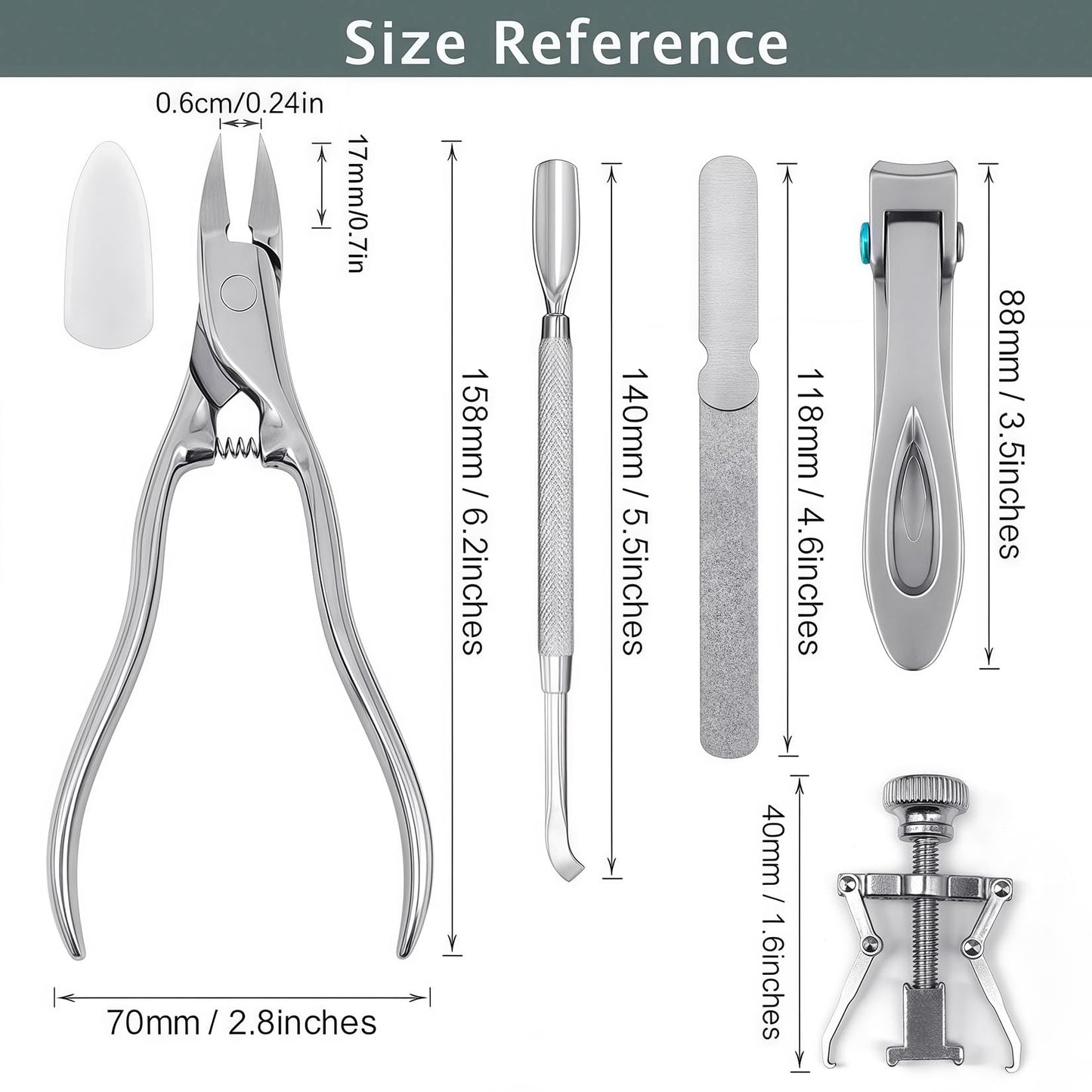VOGARB 5Pcs Long Handle Toenail Clippers Set