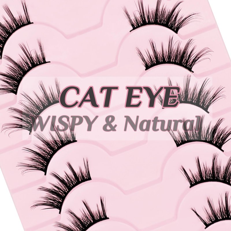 SLSXNL Half Lashes Natural Look Cat Eye Wispy Manga Lashes 10 Pairs Half False Eyelashes