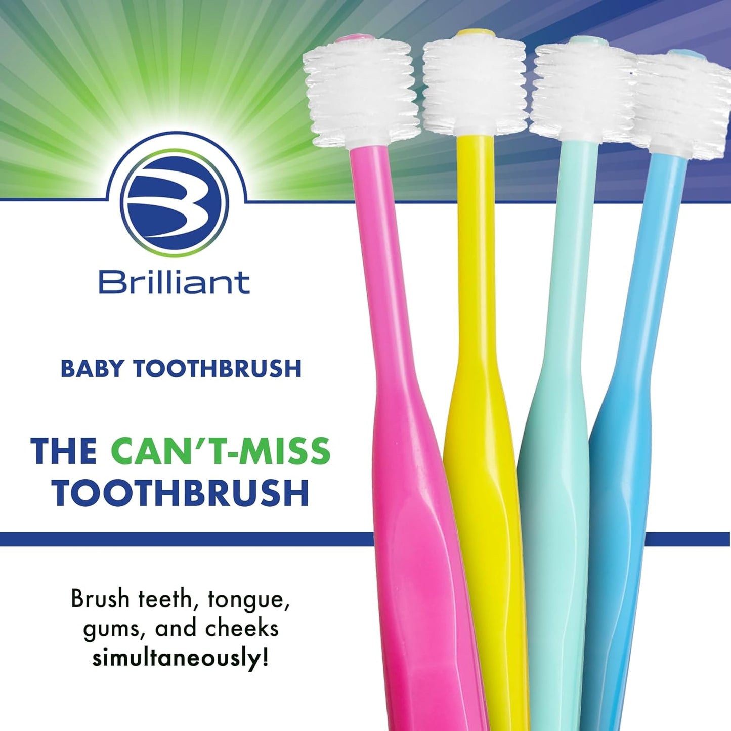Baby Toothbrush - Soft Bristles for Gentle Cleaning | Easy Grip for Ages 0-2, Blue, 1 Pack