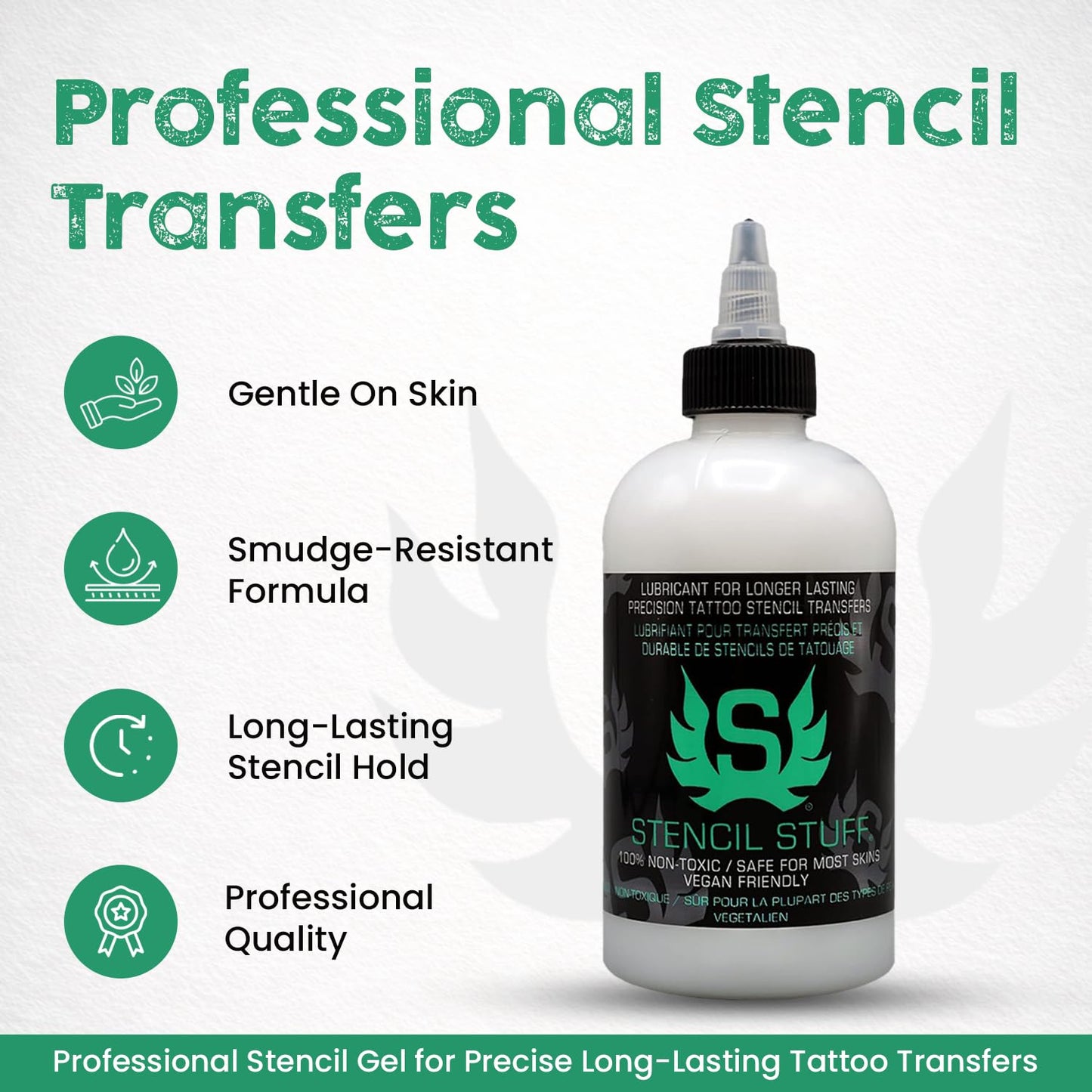 Stencil Stuff Tattoo Stencil Transfer Gel – 8oz Tattoo Stencil Transfer Solution – Vegan-Friendly Stencil Gel – Fast-Drying and Long-Lasting – Clean and Easy Application