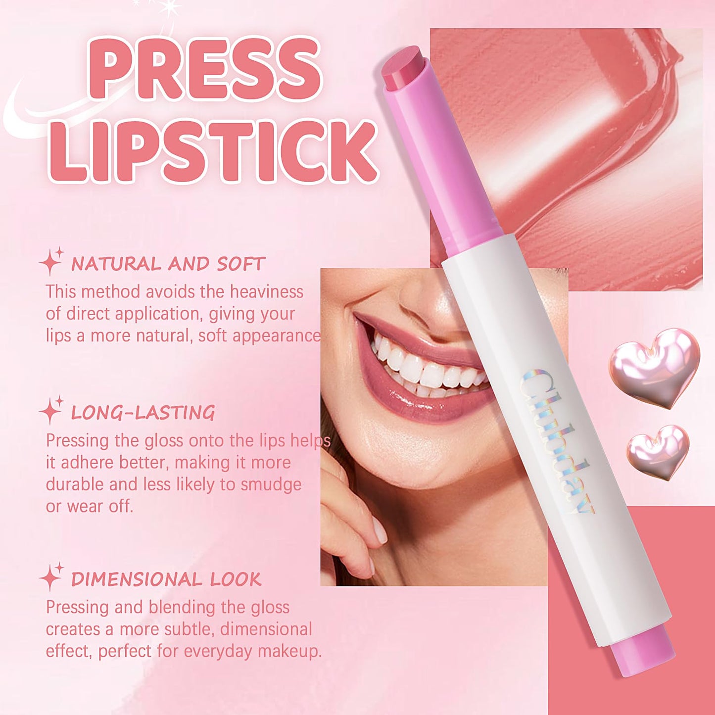 Clubday Hydrating Tinted Lip Balm Natural Lip Plumper Gloss, Lightweight Moisturizing Lip Care-01