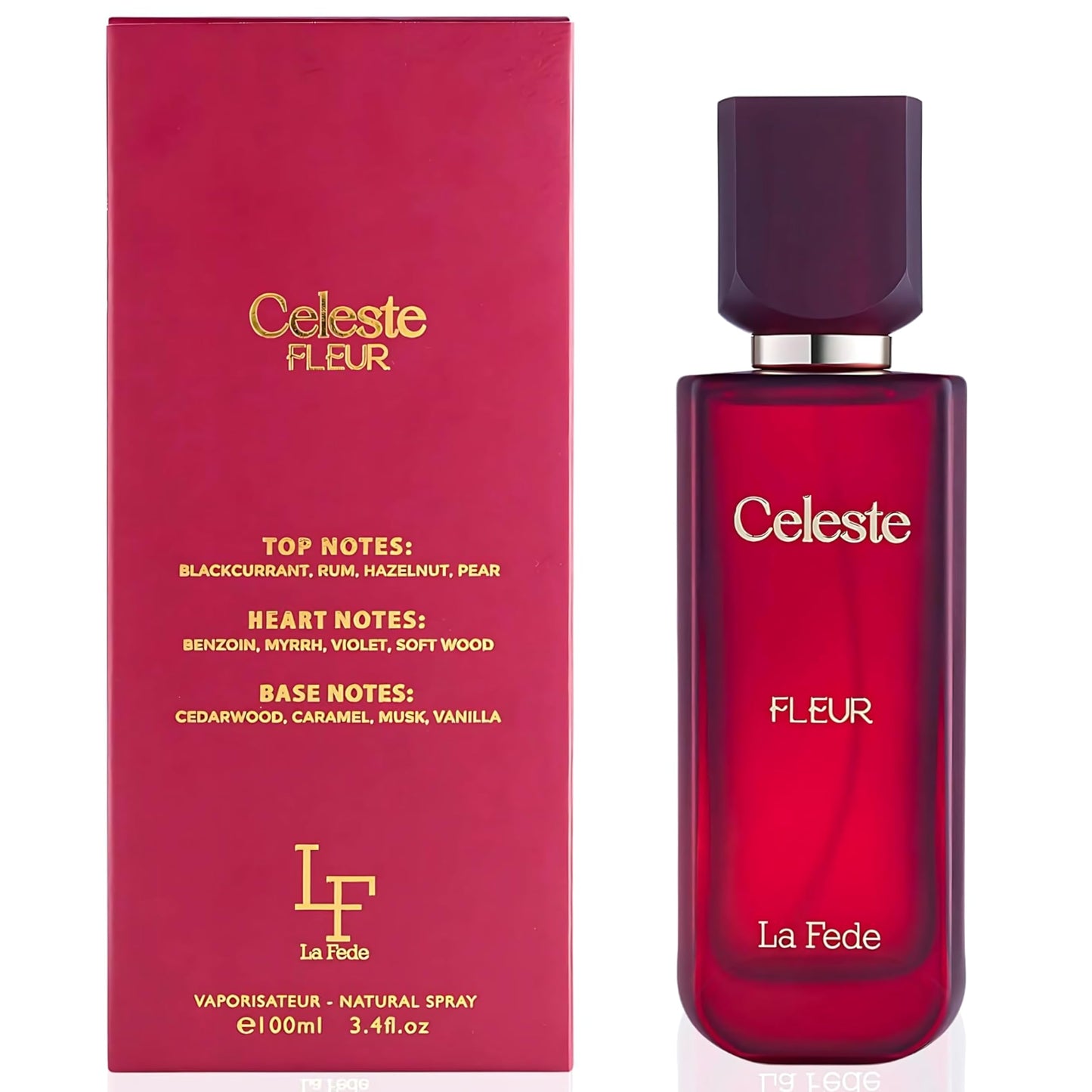 KHADLAJ PERFUMES Celeste Fleur 100ml EDP La Fede for Women - Blackcurrant Violet and Cedar- Over Red Juicy Accords with Warm Woody Vanilla Scent