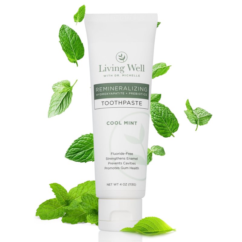 Hydroxyapatite Toothpaste – Fluoride-Free Remineralizing Formula with PROtektin – Supports Enamel Strength, Oral Microbiome & Gum Health – Mint – 4 oz