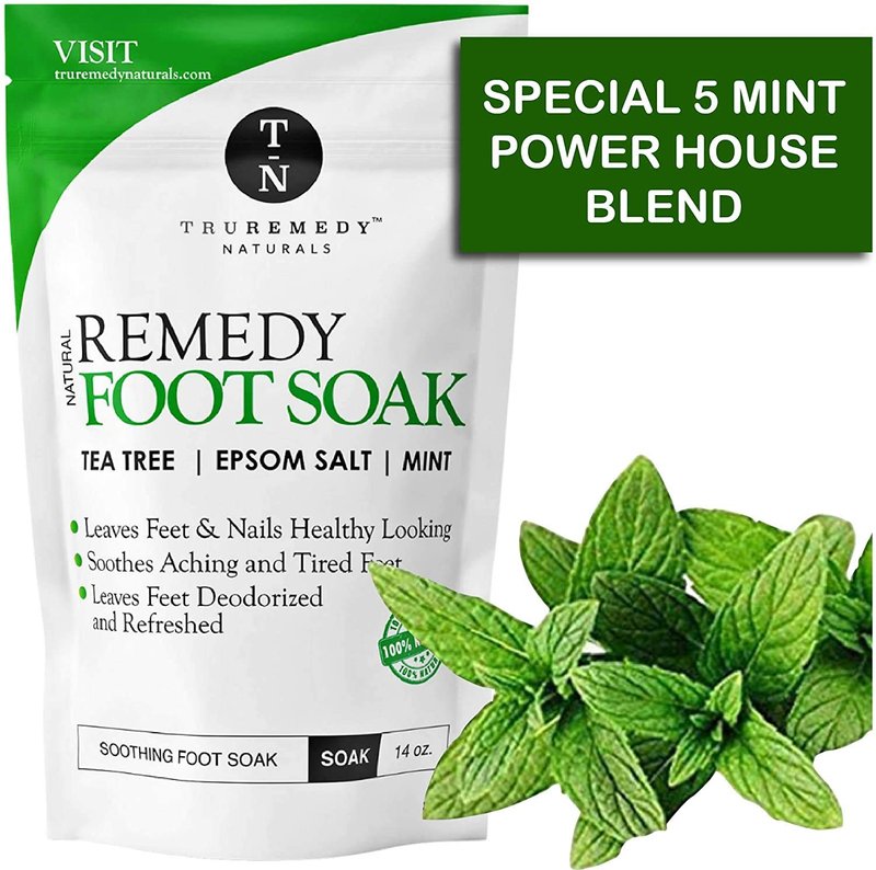 Tea Tree Oil Body Wash & Foot Soak Set - Epsom Salt Mint | Relieves Body Odor, Athlete’s Foot, Skin Irritations