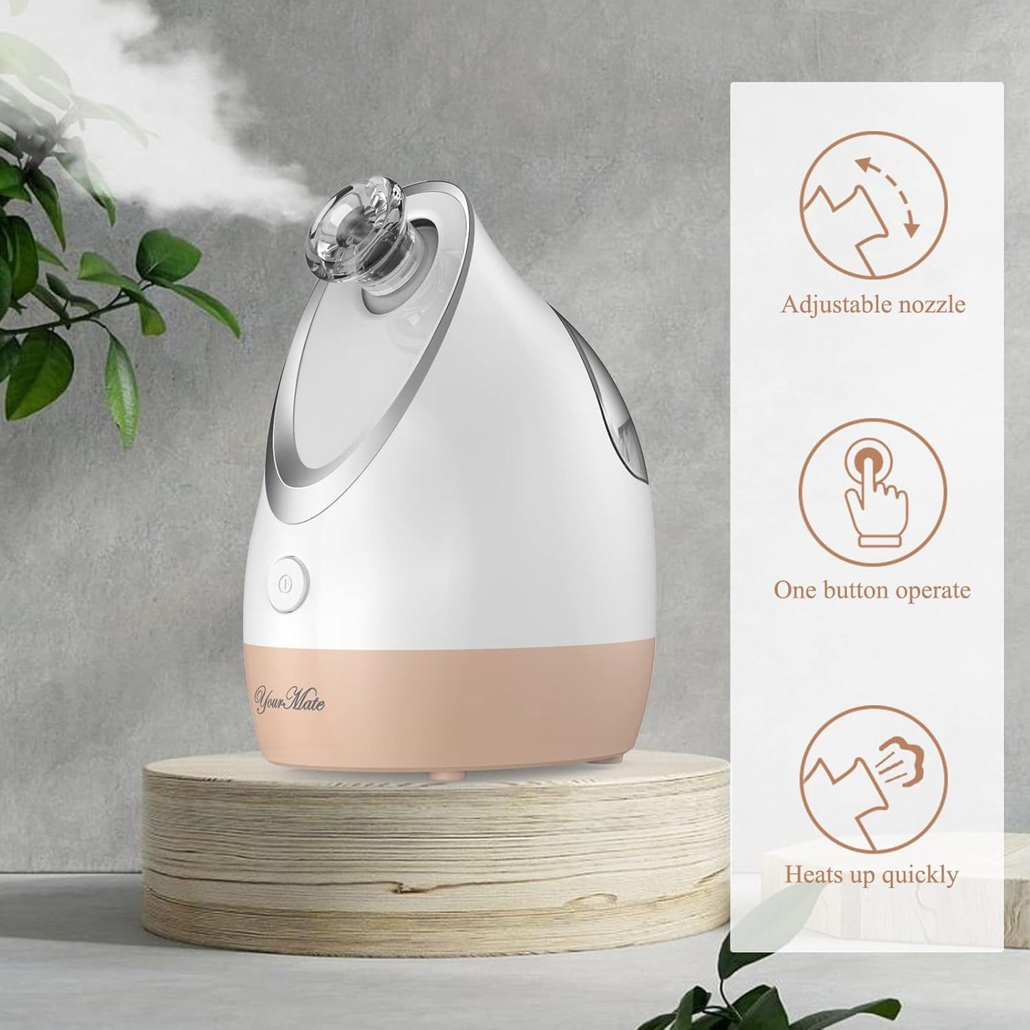 Facial Steamer - Nano Ionic Face Steamer with Adjustable Nozzle & Aromatherapy | Moisturizing Warm Mist for Sinuses & Pore Unclogging
