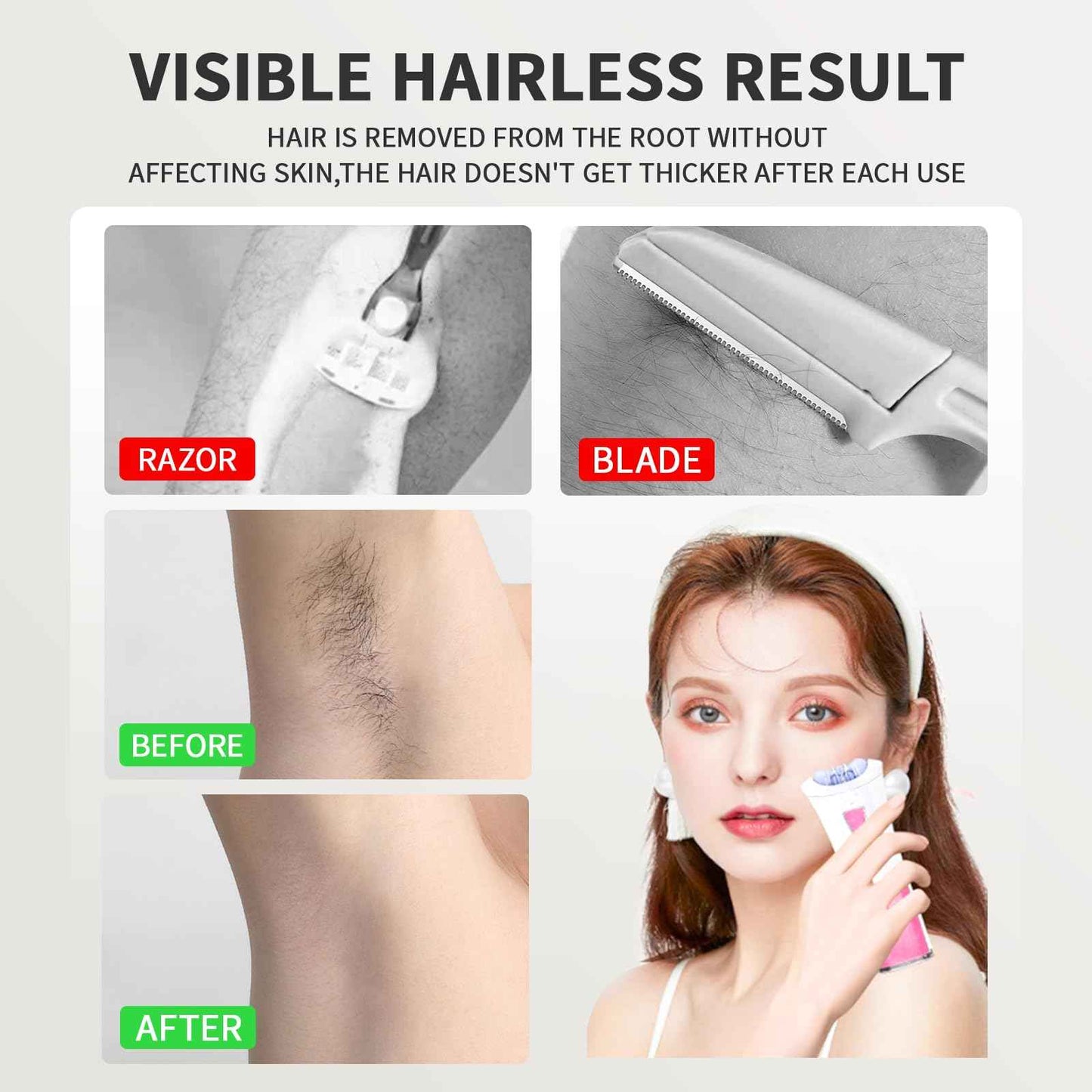 Epilators Hair Removal for Women, Glabrouse Skin Epilator for Face, Smooth Glide for Women Facial Hair, Hair Rmoval for Face Bikini Arm Area Legs Underarm