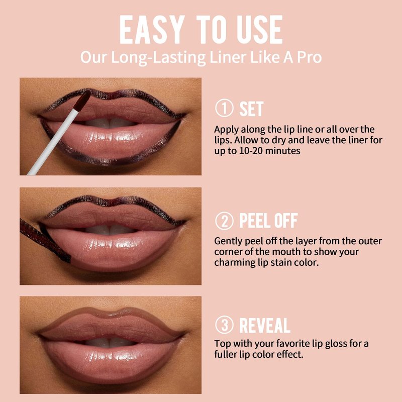 iMethod Natural Long Lasting Lip Stain Peel Off - Waterproof Stay On All Day, Transfer-Proof, Highly Pigmented, Instant Peel Off Lip Stain Color, Nude Pink