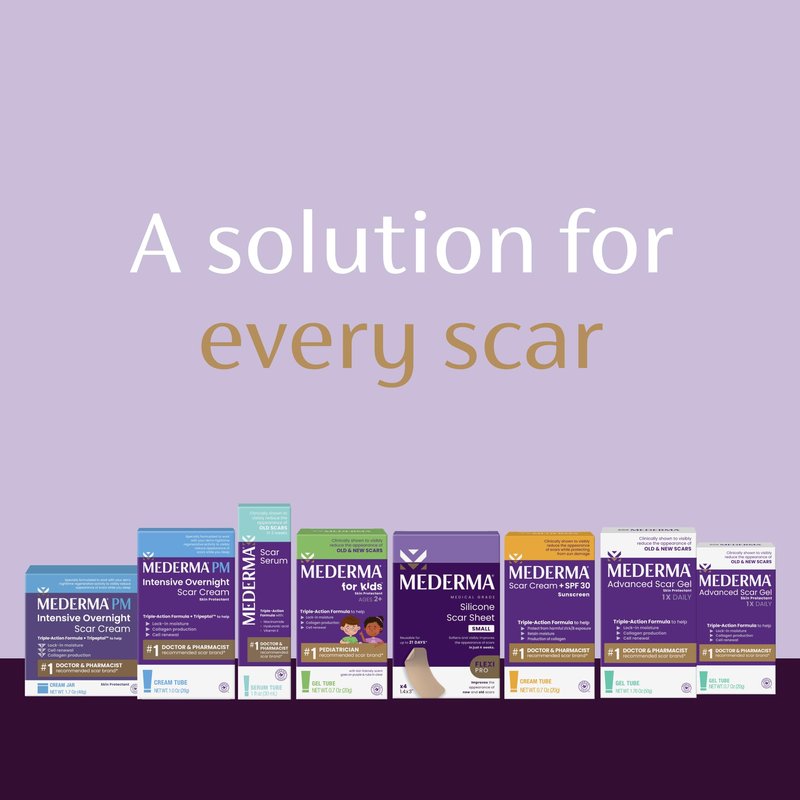 Mederma Advanced Scar Gel, Treats Old and New Scars, Reduces the Appearance of Scars from Acne, Stitches, Burns and More, 50 Grams