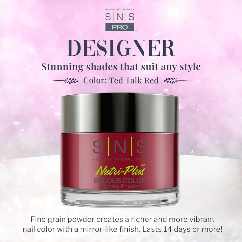 SNS Nails Dipping Powder - Ted Talk Red | Designer Series 1oz for Stunning Manicures
