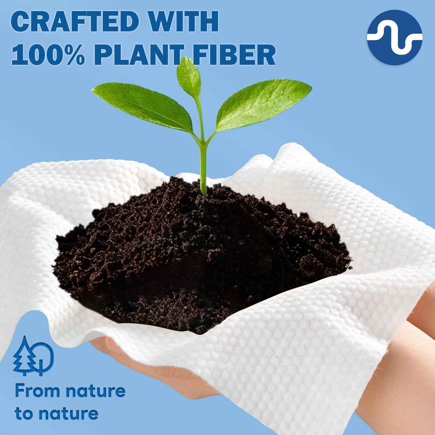 Disposable Face Towel, Biodegradable Facial Towels for Sensitive Skin, Ultra Soft Face Towelette for Women Cleansing, 7.87’’ x 7.87 ‘’ (4 Packs)