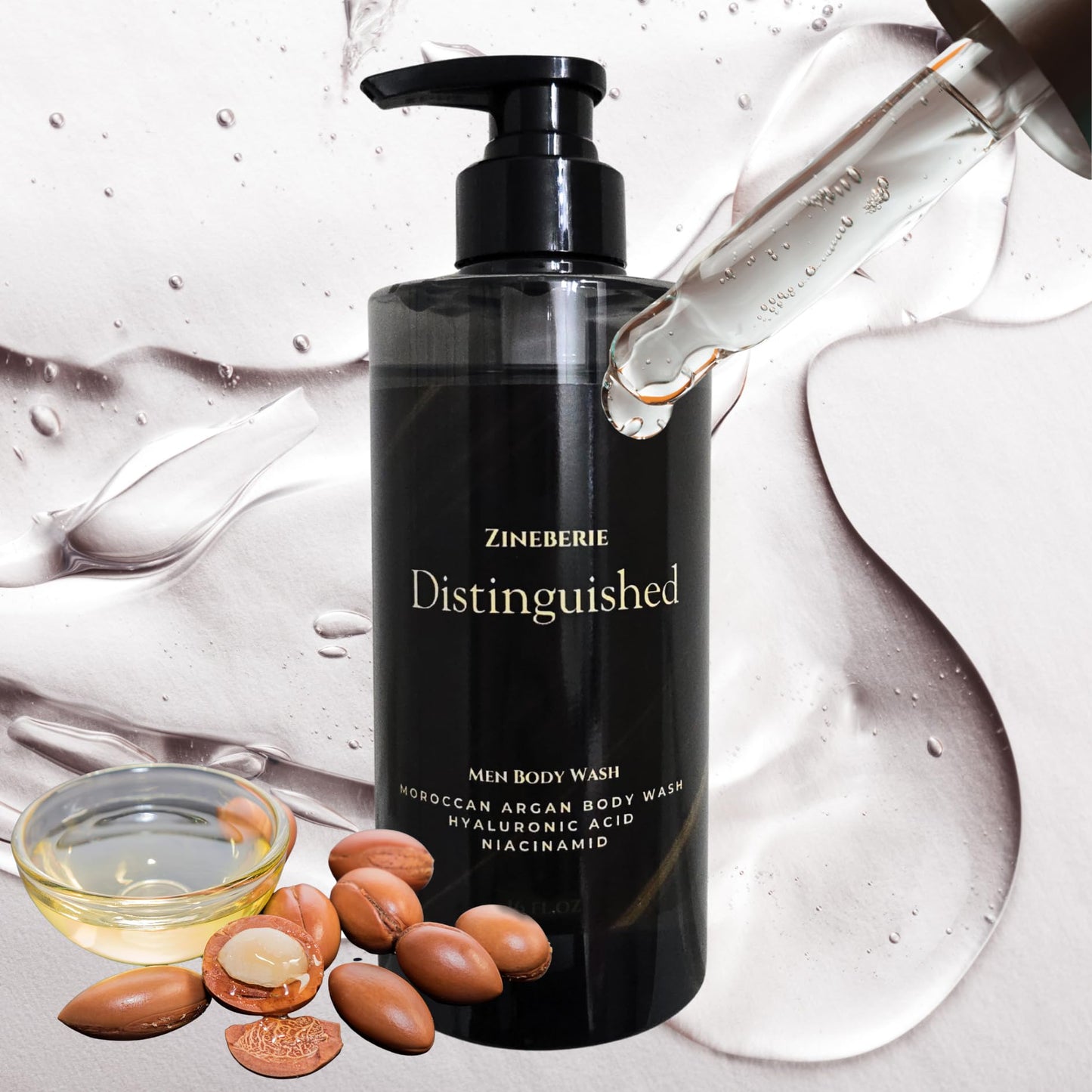 New! Large 550 ml Luxurious Light Oud Scented Men Body Wash with Argan Oil, Hyaluronic Acid,and Niacinamide. Rich Lather and extreme moisturization. Made Only for Men! Paraben and dye free! 20 fl oz