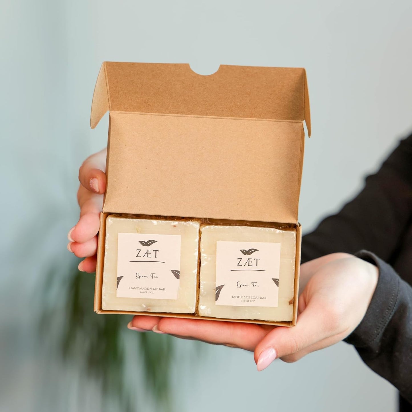 Green Tea Soap Bar - Natural Handmade Moisturizing & Exfoliating Soap | 2 Pack, 140g Each