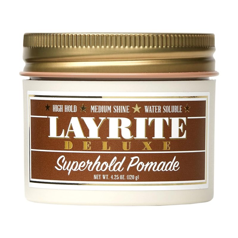 Layrite Superhold Pomade - Strong Hold Hair Styling Cream | 4 Oz