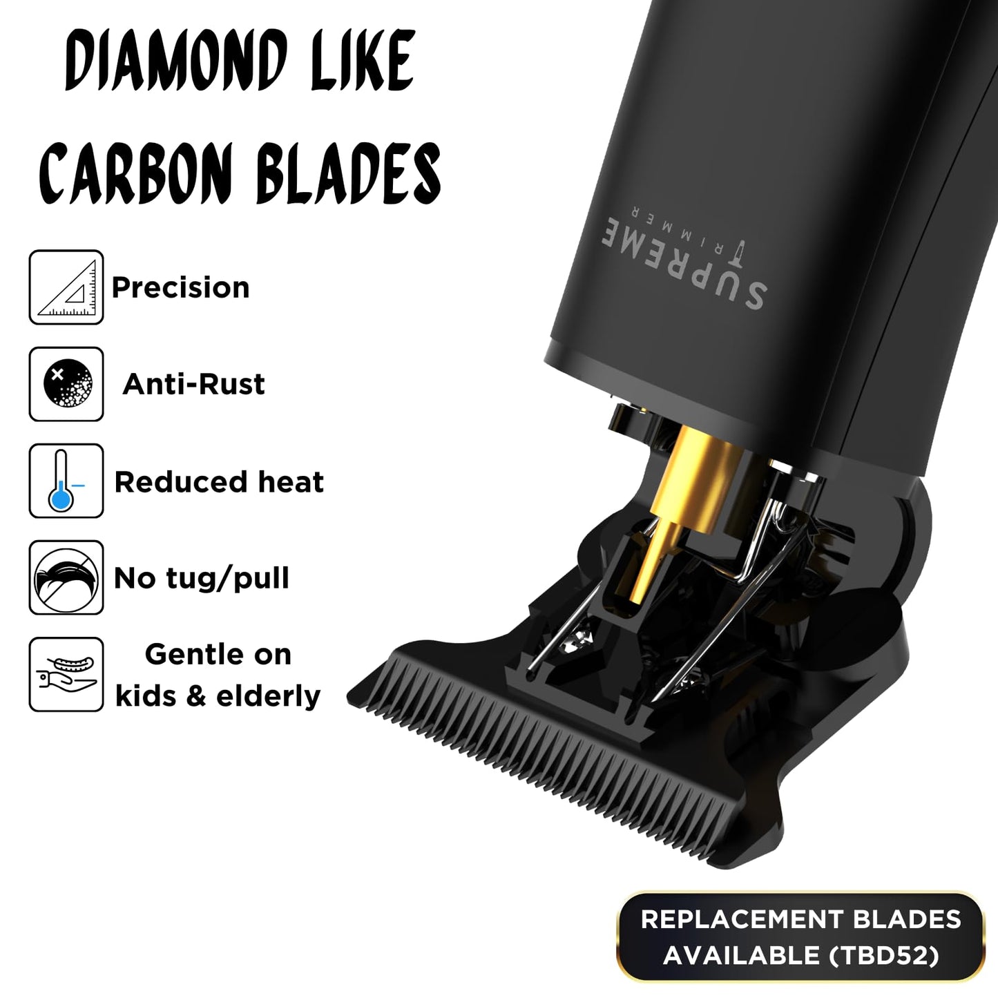 Supreme Trimmer Professional T Shaper | Cordless Hair & Beard Liner for Men | Low Noise, Precision Edger Clippers | Ideal for Sensitive Skin, Kids & Elderly | Barber & Home Use