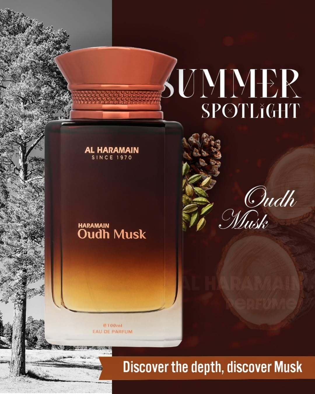 Oudh Musk by Al Haramain for Men - 3.33 oz EDP Spray