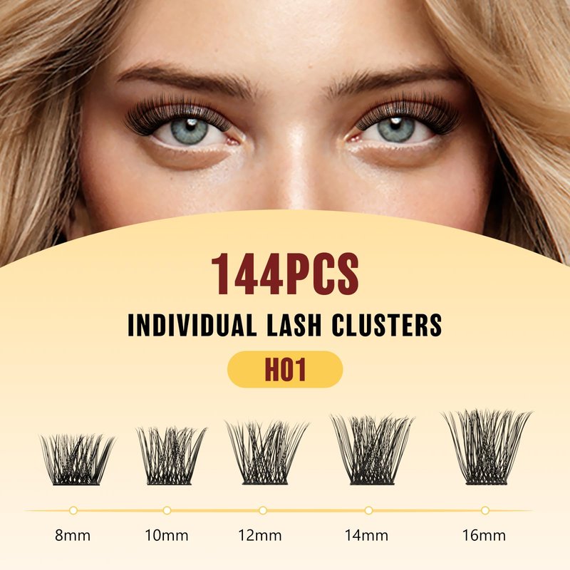 QUEWEL Lash Clusters Kit, Lashes Clusters Bond and Seal Waterproof, Eyelash Clusters Applicator Tool with Cluster Lashes Glue Remover for Natural Look DIY At Home(ZS-H01-kit)