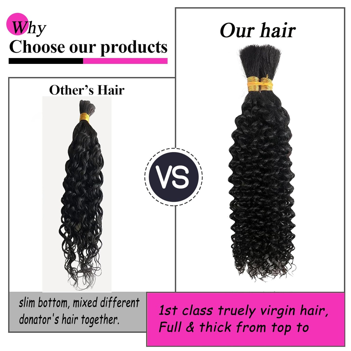 Curly Human Braiding Hair for Boho Braids Bohemian 20 inch Water Wave Bulk 100% Human Hair for Micro Braiding Hair Wet and Wavy Boho Knotless Braids Hair No Weft 2 Bundles Natural Color