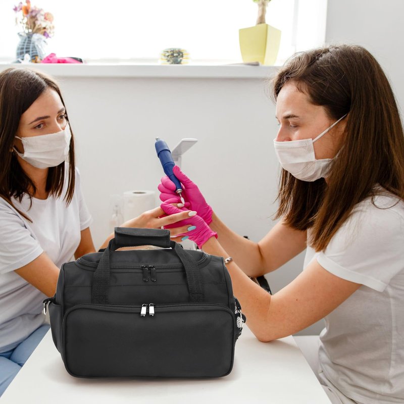Eorbow Hairstylist Travel Bag, Large Capacity Hairdresser Bag with Divider, Sturdy Barber Case Holder for Hair Stuff, Professional Cosmetology Organizer for Curling Iron Hair Straightener Supplies