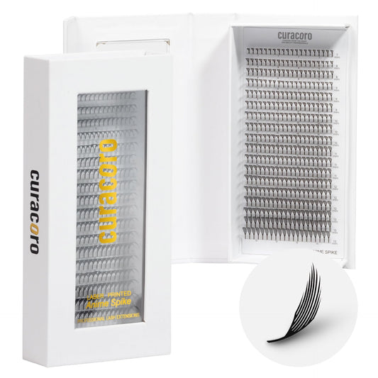 Curacoro Anime Feather Spikes Lash Extensions 9-16mm CC Curl (Black)