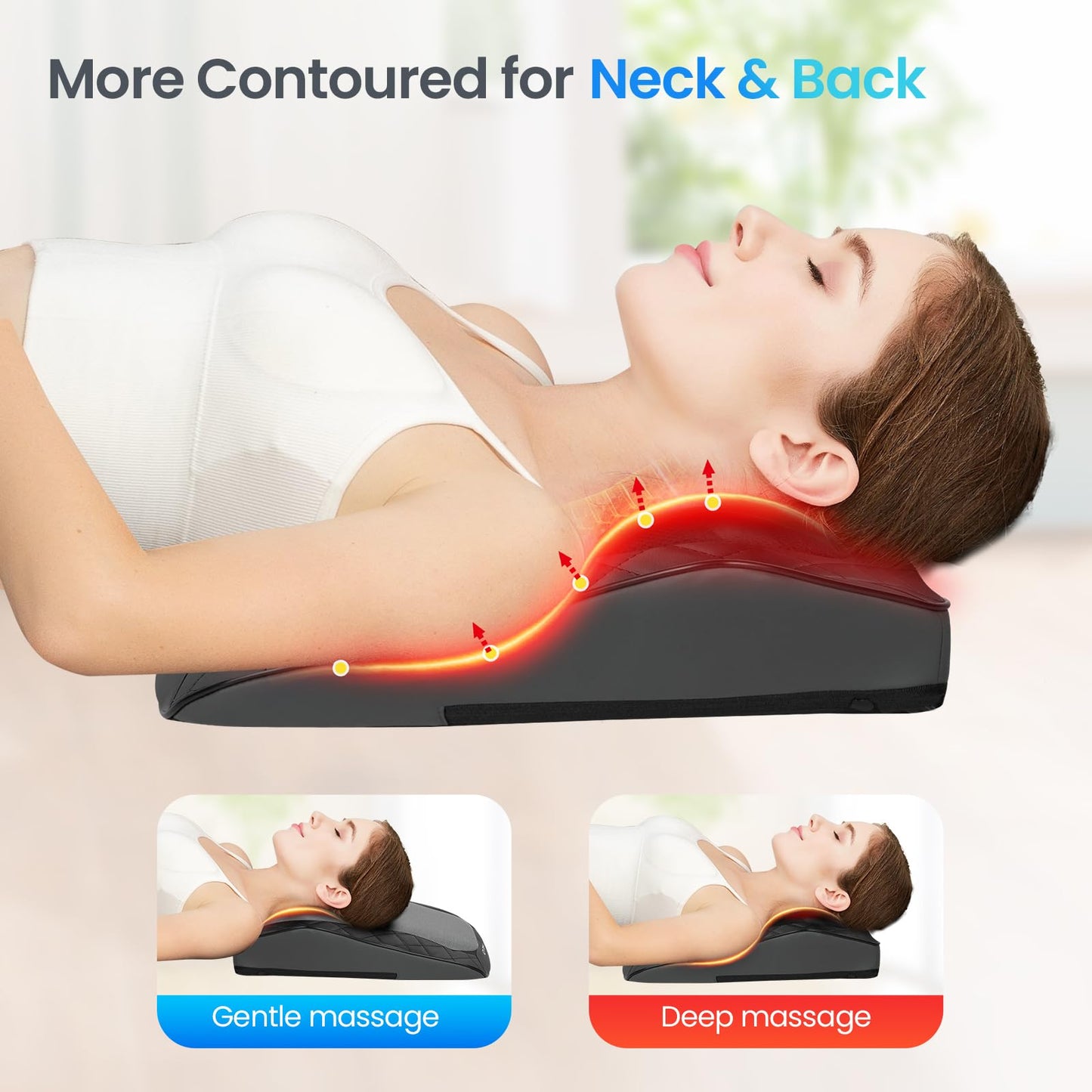 CuPiLo Back and Neck Massager, FSA Eligible HSA Store Massager for Pain Relief Deep Tissue, Heated Massage with Vibration, Massage Pillow for Neck, Back, Shoulder, Leg, Fathers Day Dad Gifts for Men