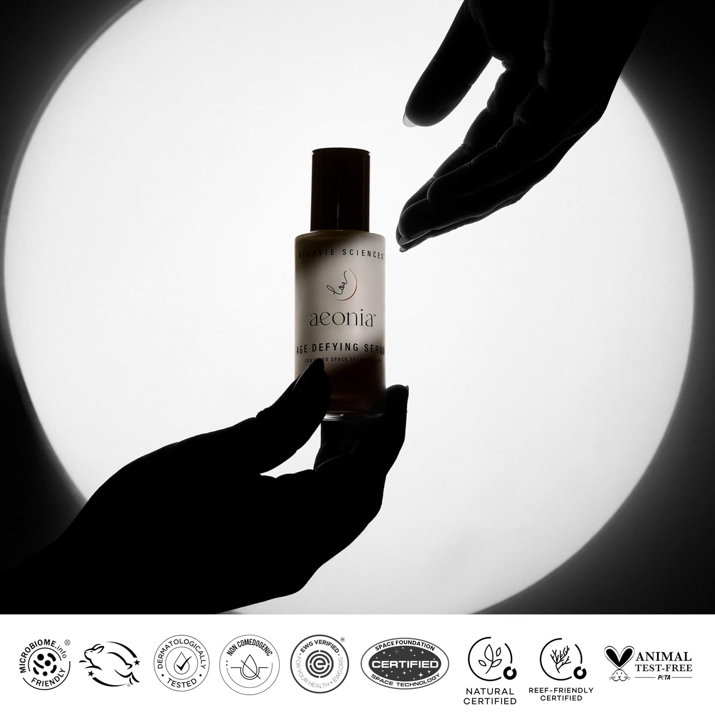 Aeonia Age-Defying Serum – Certified Space Technology Skincare, Age-Defying Face Serum with Bacillus Lysate, Resveratrol – Hydrates, Firms, Smooths Skin Texture & Reduces Fine Lines, 1 Fl Oz