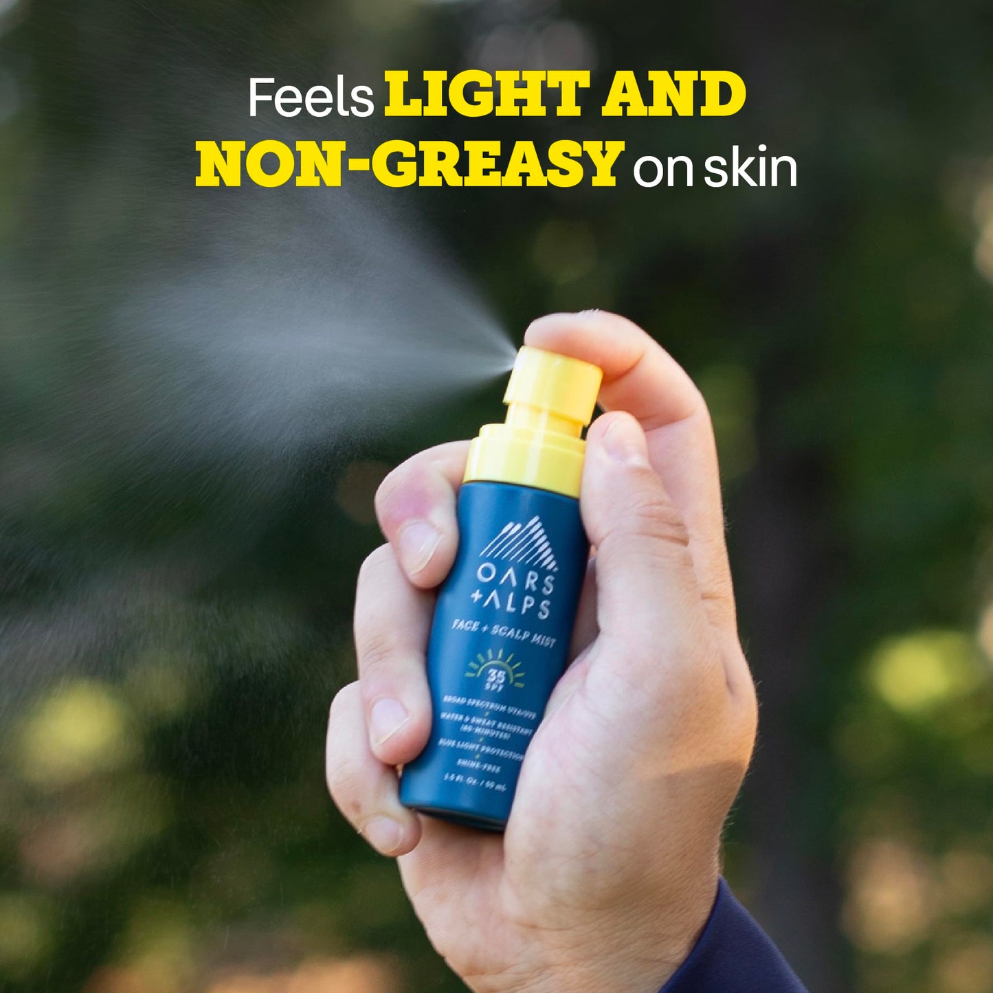 Oars + Alps Face & Scalp Sunscreen Spray Mist, SPF 35 Facial & Hair Sunscreen, Water & Sweat Resistant, Infused with Aloe Vera + Cucumber, Summer Splash Scent, 1.5oz, 2pk