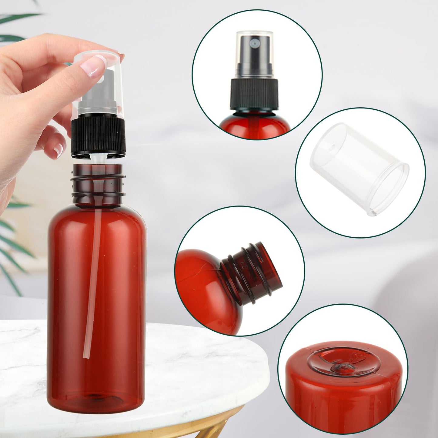 2oz Small Spray Bottle, 60 Pcs Plastic Spray Bottles Fine Mist Mini Spray Bottles Refillable Liquid Containers with Labels and 5 Funnel for Plants Cleaning Solutions, Essential Oils, Colognes, Travel