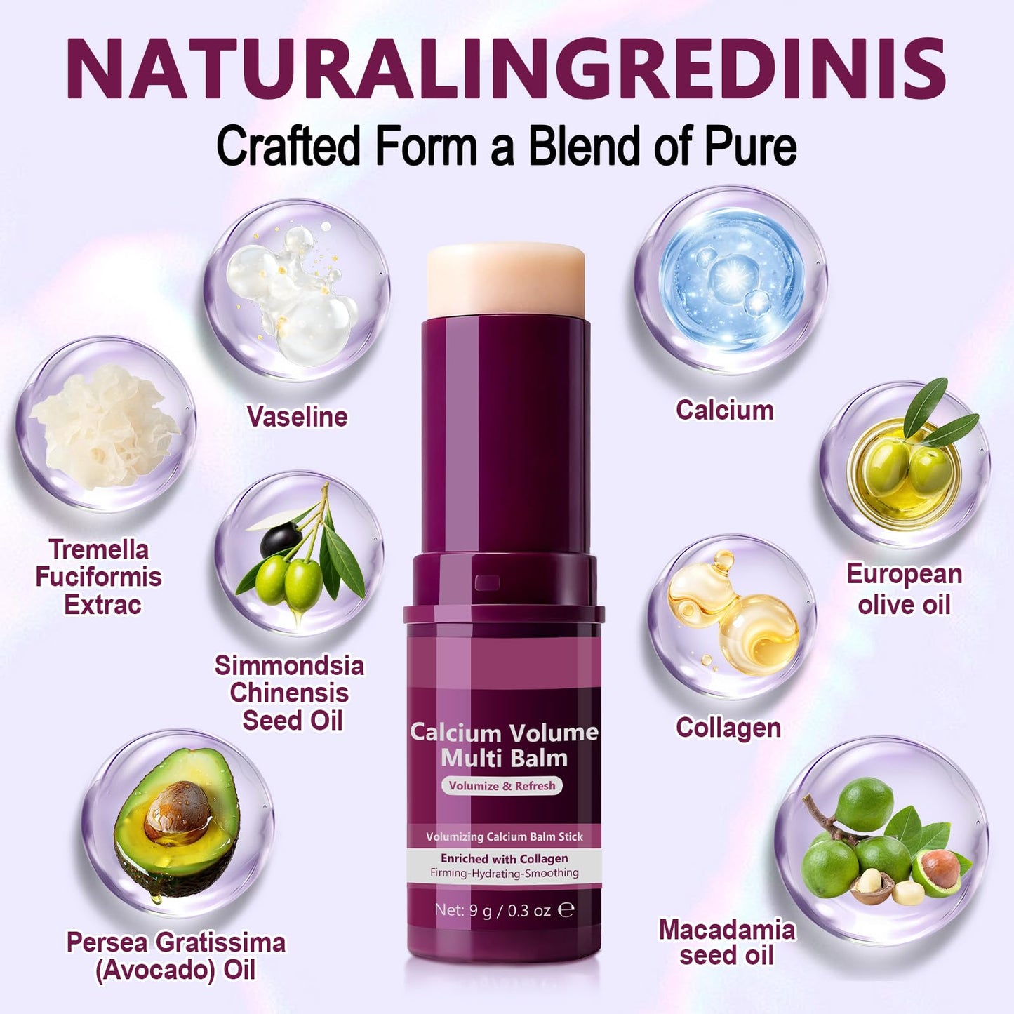 Feeliville Calcium Volume Multi Balm, Anti Wrinkle Calcium Balm, Anti-aging, Sagging, Wrinkles Hydrating, Almond & Vitamin E for Lip Balm Eye Cream Neck (3)