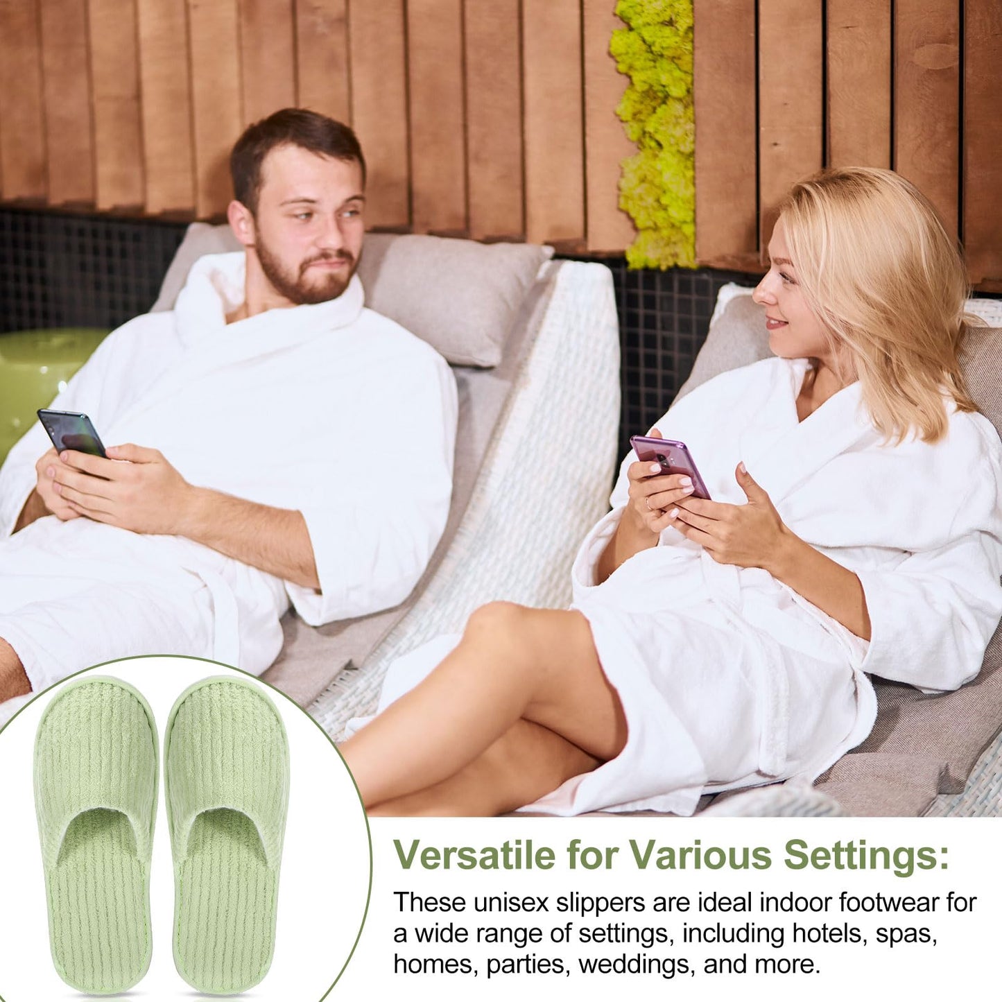 Panitay 20 Pairs Reusable Spa Slippers for Guests Washable House Slippers with Triple Layer Coral Fleece for Home Indoor Hotel Travel, Closed Toe(Grey, White)
