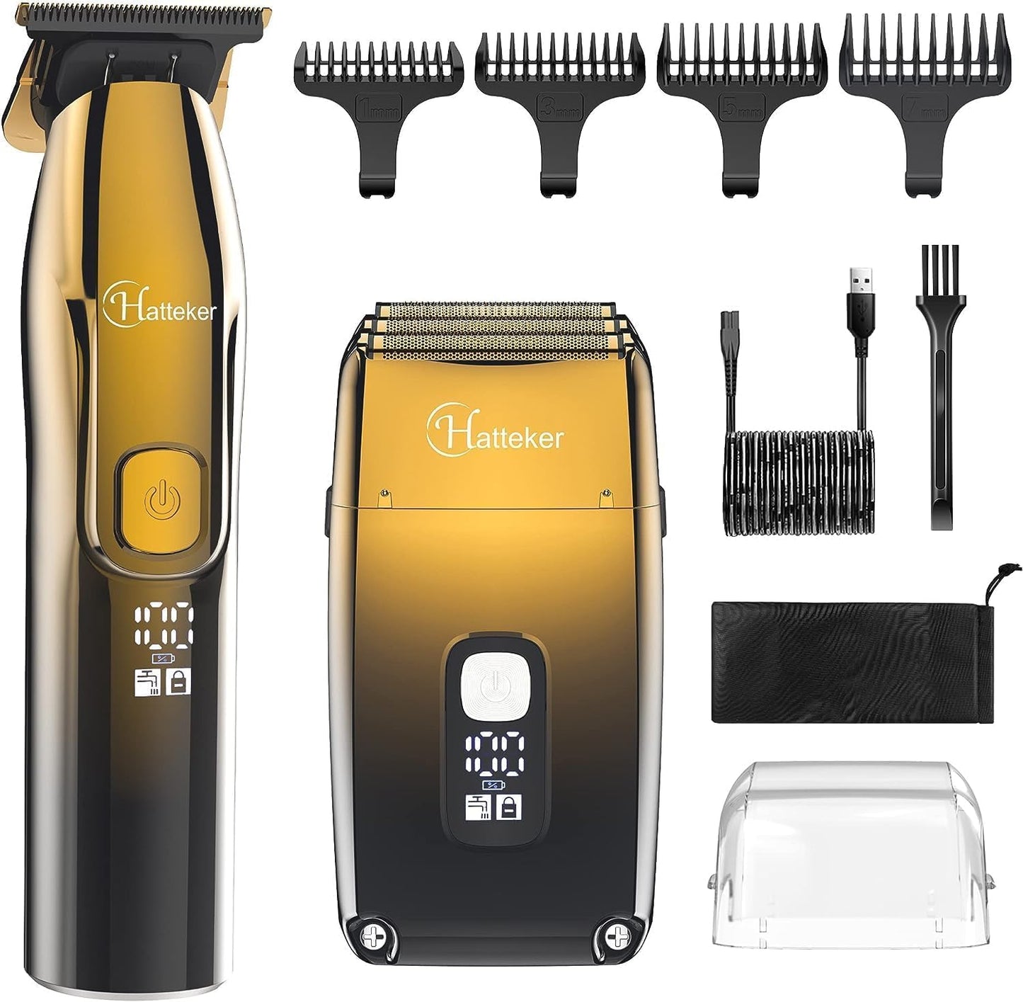 Hatteker Foil Shaver Bald Head Shaver Electric Shaver Razor for Men Precision Trimmer Beard Clipper Triple Blades Waterproof Cordless